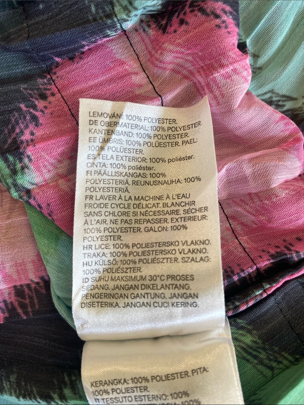 KENZO x H&M Pleated Floral Print Blouse Green Pink Blue Size 6 - Picture 11 of 13
